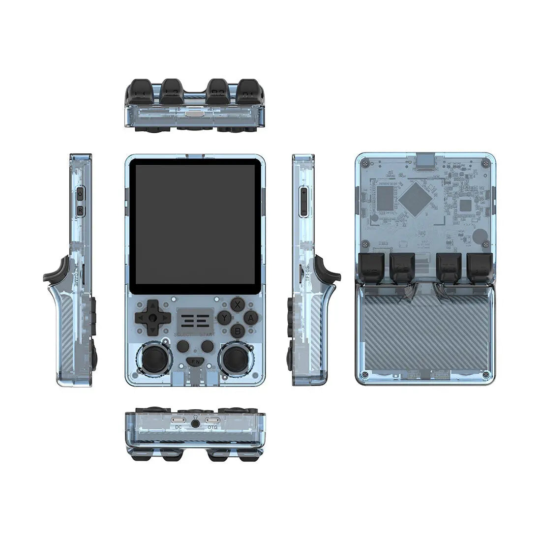 ToRetro- Powkiddy RGB20SX Retro Handheld Game Console- Transparent-Blue-16GB-256GB