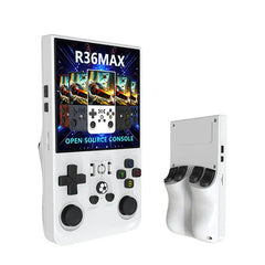 ToRetro- R36MAX Retro Handheld Game Console Linux System Video Game Console- White-128G-22000-Games