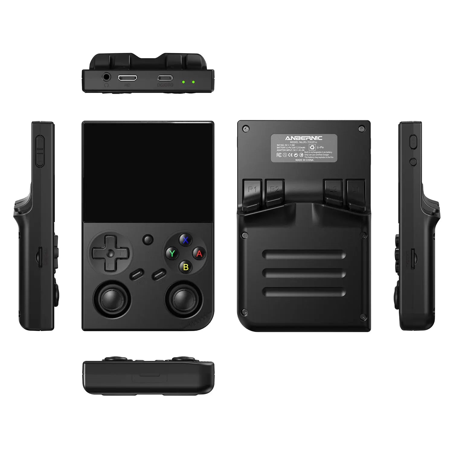 ToRetro- Anbernic RG35XXPro Vertical Retro Handheld Console- Black / 64GB+256GB (compatible 14000+ games)