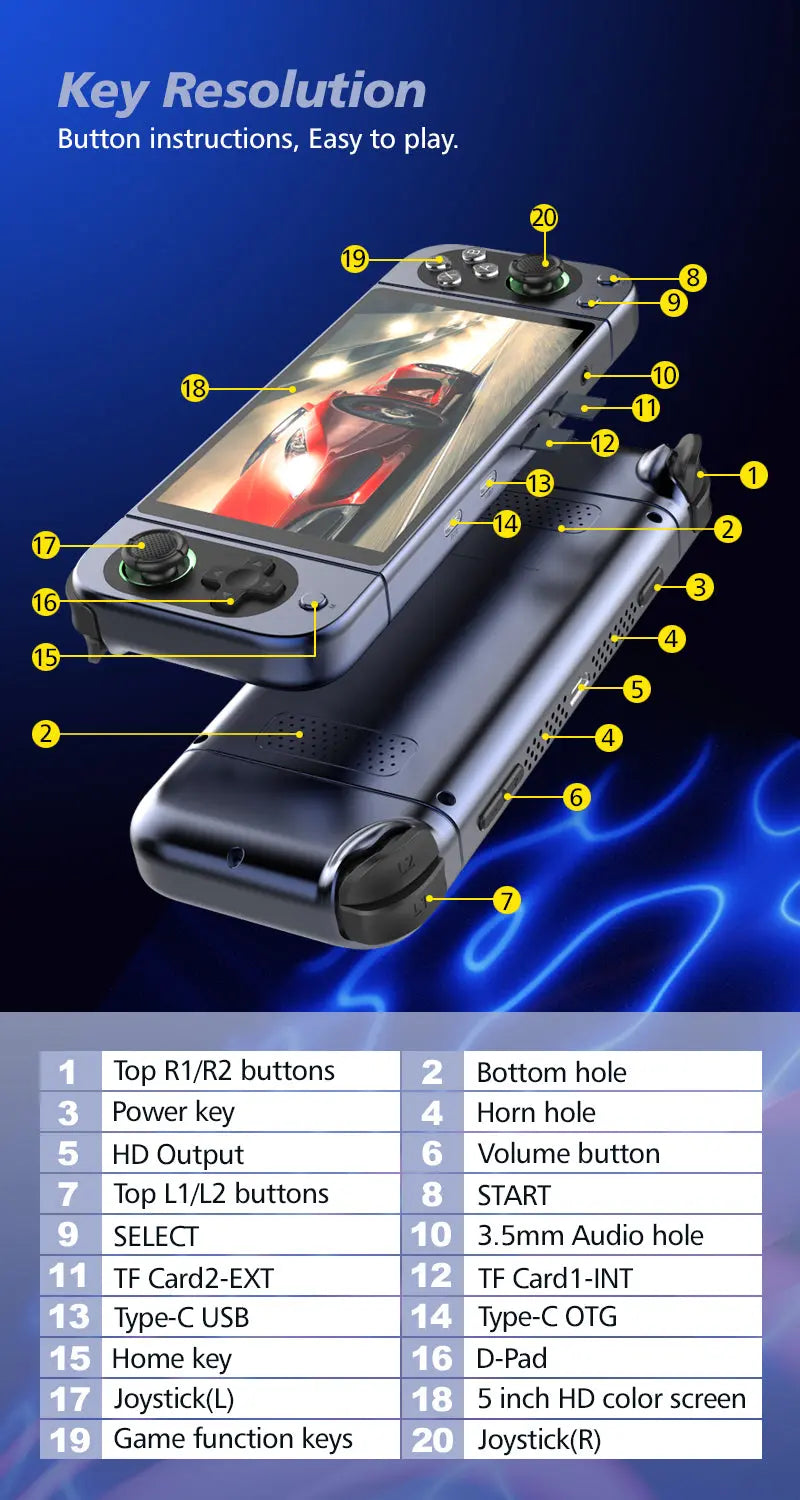 ToRetro- D-50PLUS Retro Handheld Game Console-