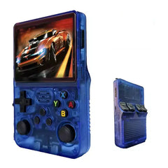 ToRetro- R36S Retro Handheld Game Console Linux System Portable Handheld- Translucent-Blue-128G-20K-Games