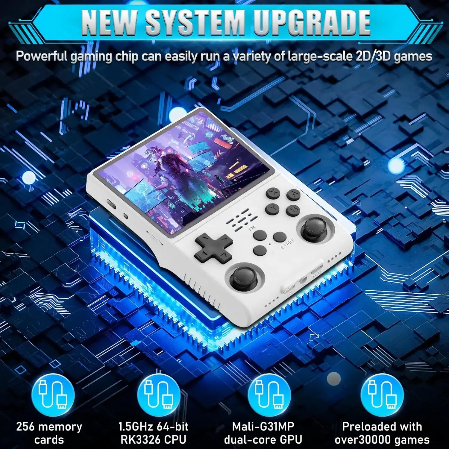 ToRetro- R40S Pro – Retro Handheld Game Console with Dual Joysticks & OTG Support(256G)-