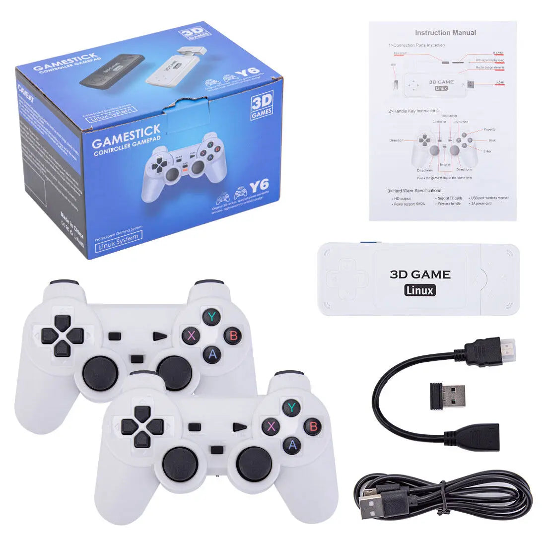  ToRetro- Y6 Game Stick Retro Video Game Console HD 4K- 128GB