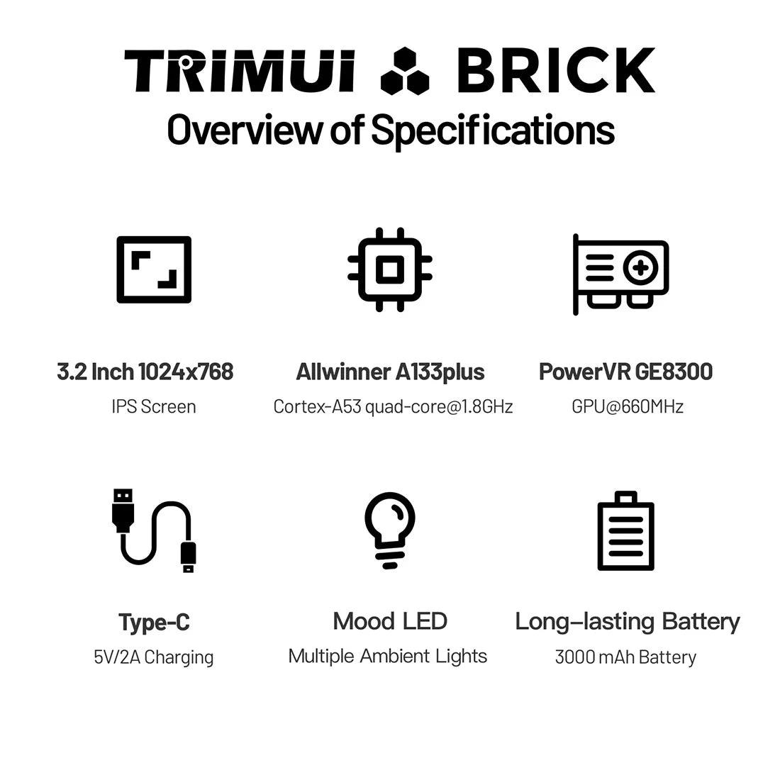 Trimui Brick Handheld Retro Game Console