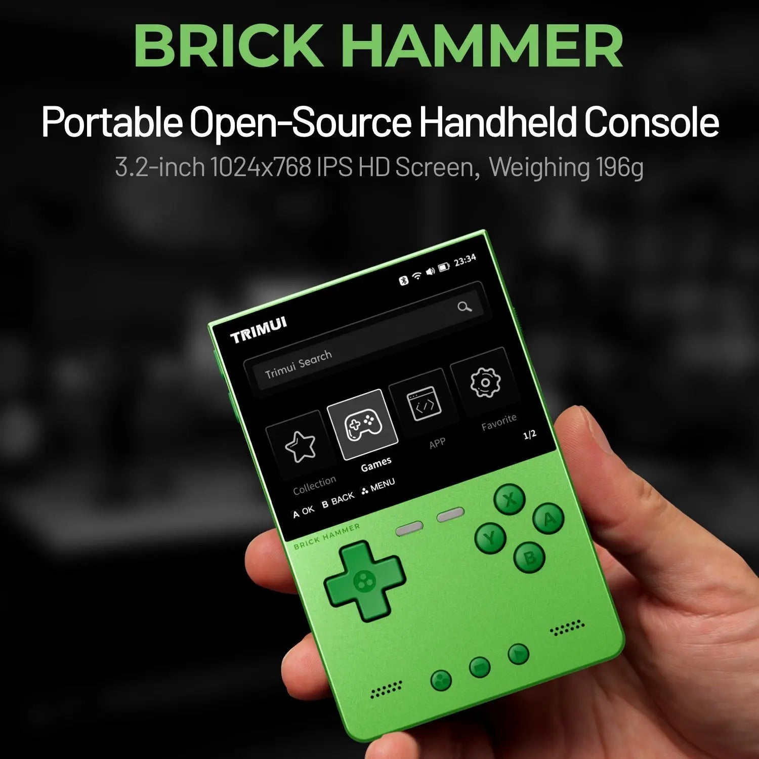 ToRetro- TRIMUI BRICK-BRICK HAMMER — New Generation Metal Handheld Console-