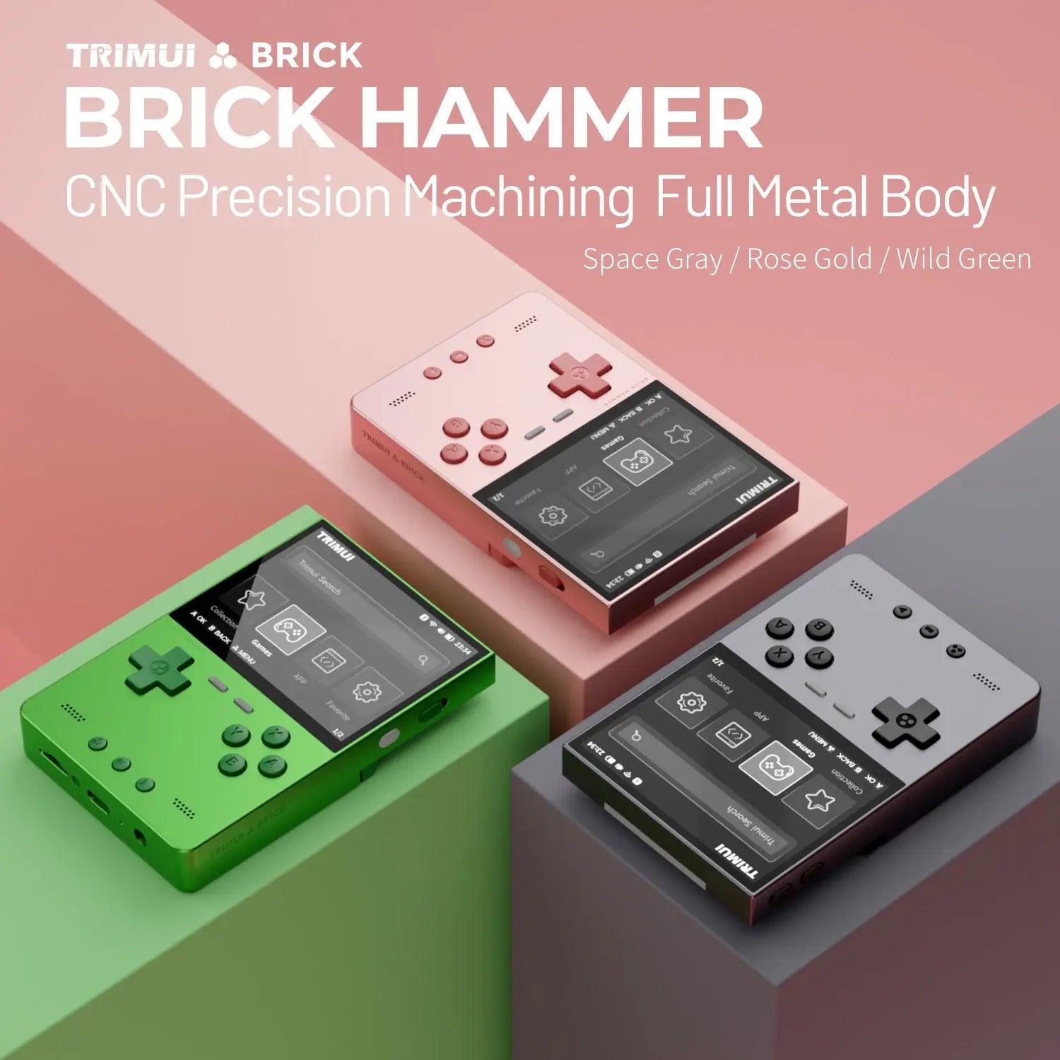 ToRetro- TRIMUI BRICK-BRICK HAMMER — New Generation Metal Handheld Console-