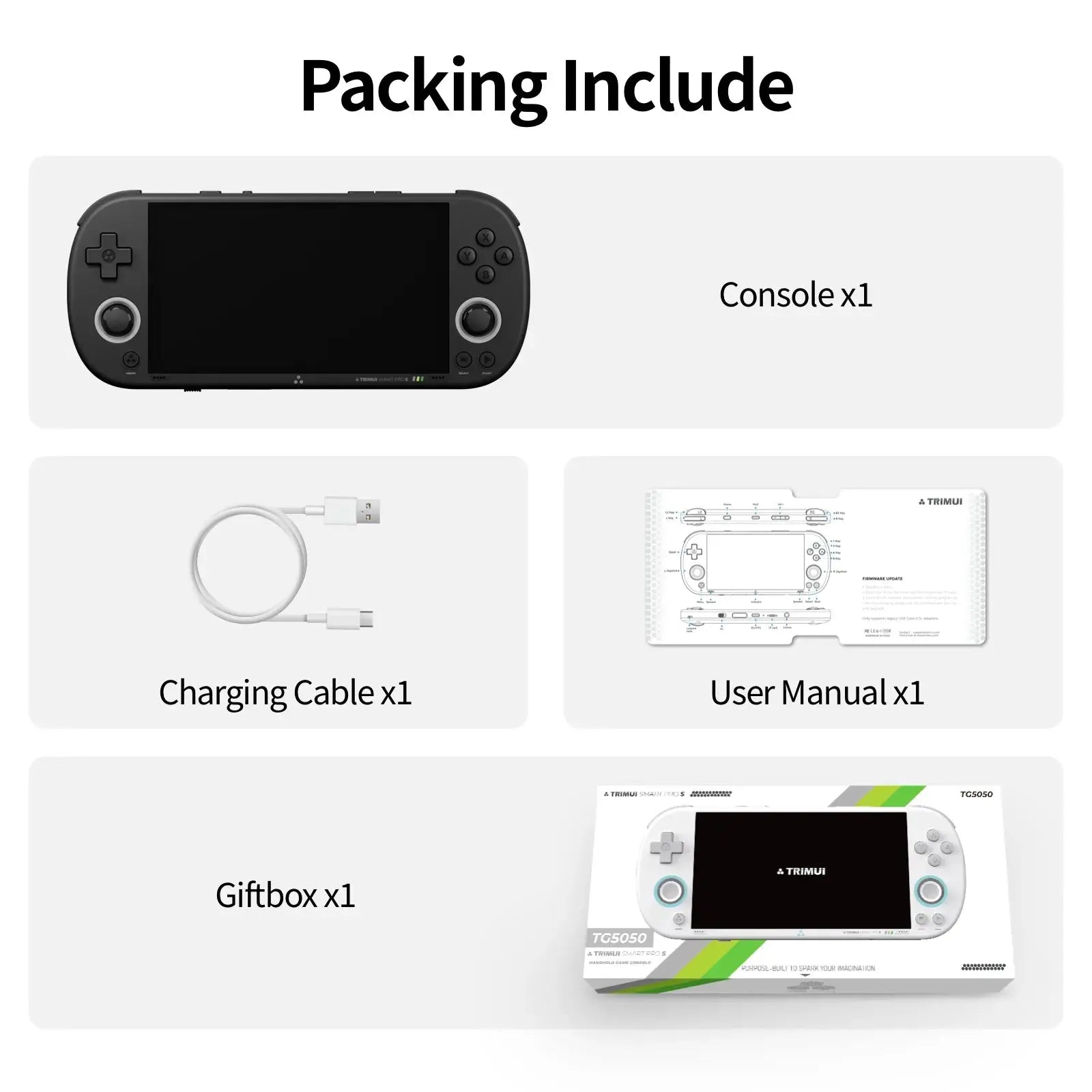 ToRetro- TRIMUI SMART PRO S Handheld Gaming Console, 4.96" IPS Screen, Octa-Core CPU, Hall Joysticks, 5000mAh Battery, Linux Retro Game Console-
