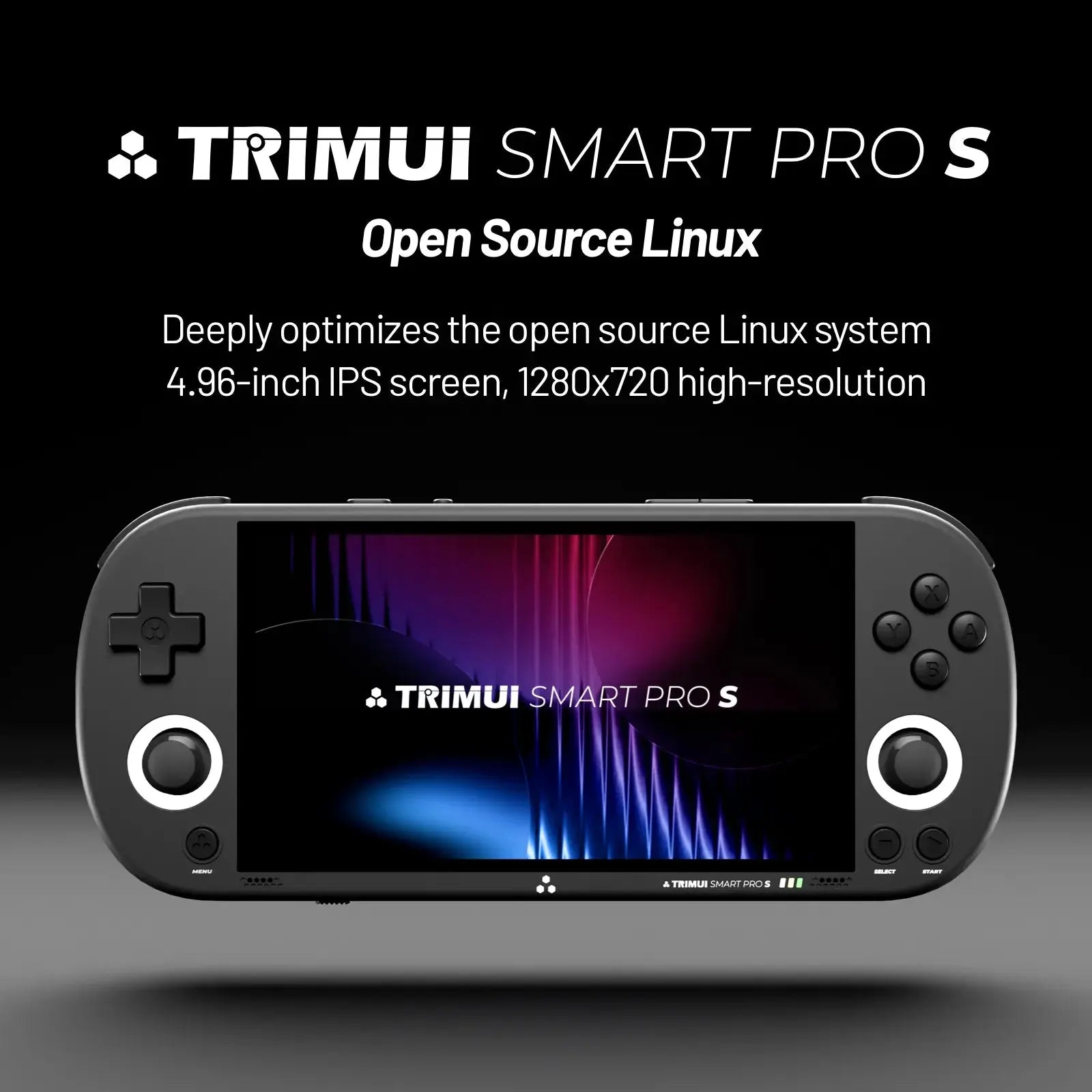 ToRetro- TRIMUI SMART PRO S Handheld Gaming Console, 4.96" IPS Screen, Octa-Core CPU, Hall Joysticks, 5000mAh Battery, Linux Retro Game Console-